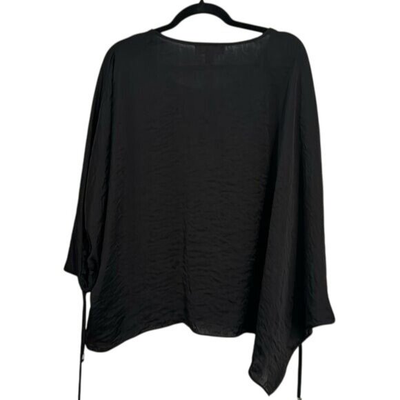 Michael Kors Black Oversized Batwing Top W/ Drawstring Sleeves M - Picture 9 of 10